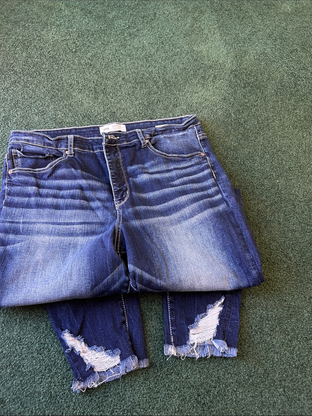 BKE Women's Medium Blue Distressed Skinny Jeans